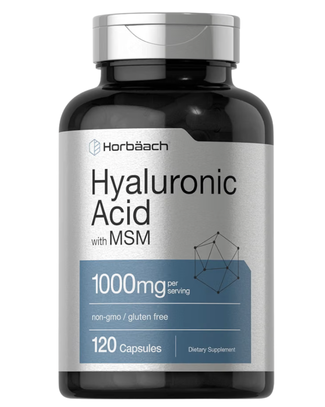 Etiqueta con información nutricional del Ácido Hialurónico con MSM Horbäach