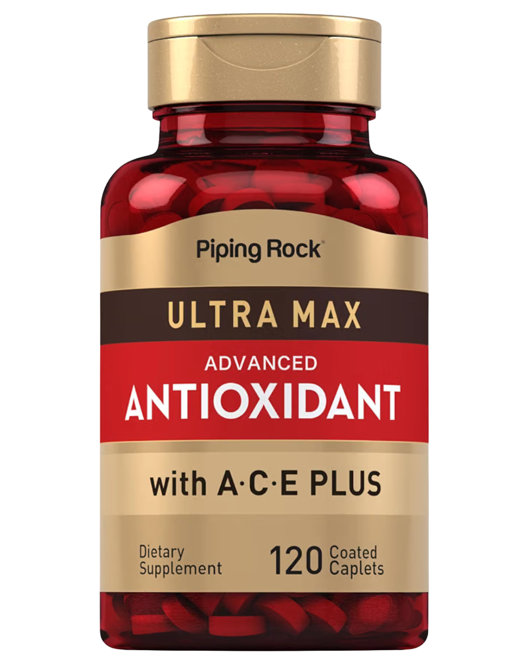 Frasco de Antioxidante Avanzado Ultra Max con A·C·E Plus Piping Rock, 120 comprimidos