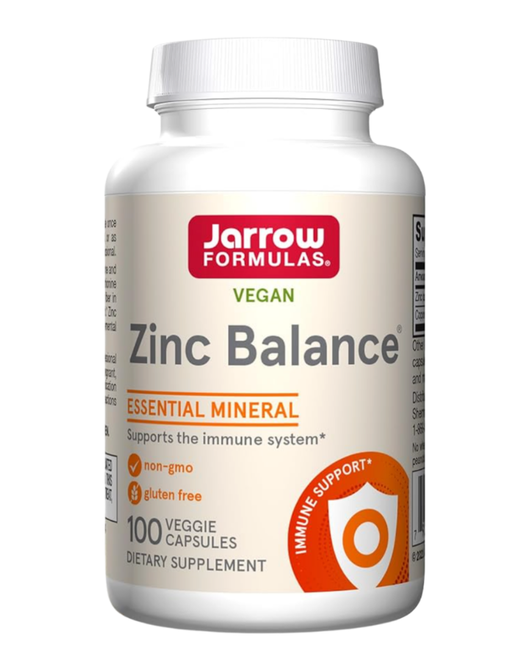 Frasco de Zinc Balance de Jarrow Formulas con zinc L-metionina y cobre, 100 cápsulas vegetales